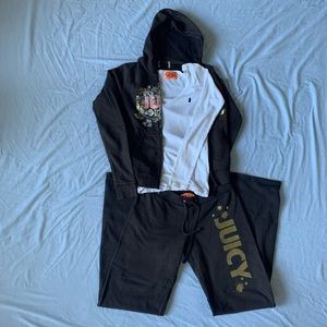 Juicy sweat suit set brown y2k